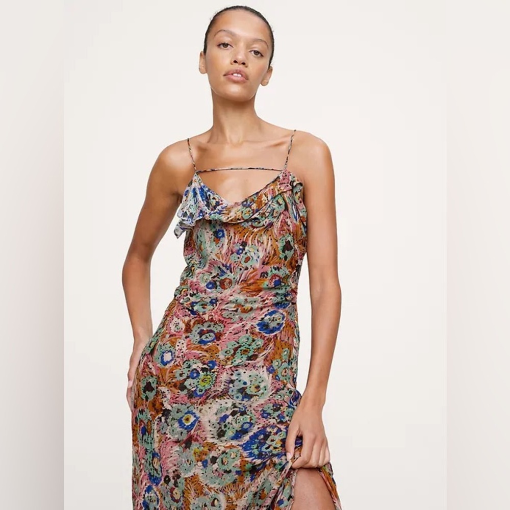 Banana Republic Georgette Cowl-Neck Maxi Dress in Pink Wildflower 852293 - Picture 13 of 13